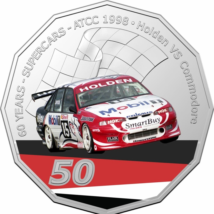 Royal Australian Mint Royal Australian Mint | 2020 50C Coin - 60 Years Of The Atcc 1960/2020 - Supercars - 1998 Holden Vs Commodore