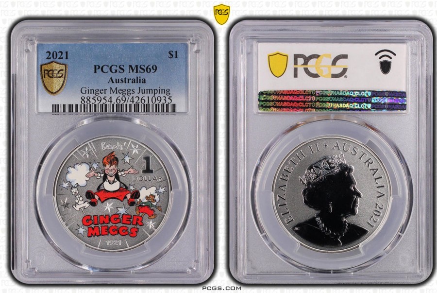 Pcgs Royal Australian Mint | 2021 Silver $1 Ginger Meggs Jumping Pcgs Ms69