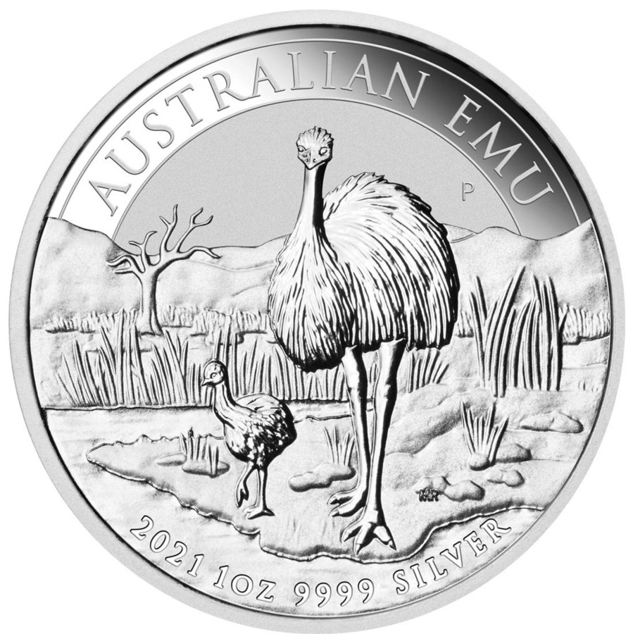 Premium Bullion Perth Mint | 2021 Australian Emu 1Oz .9999 Silver Bu Coin