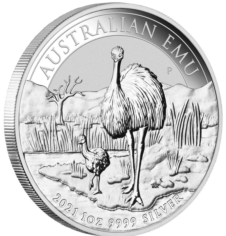 Premium Bullion Perth Mint | 2021 Australian Emu 1Oz .9999 Silver Bu Coin