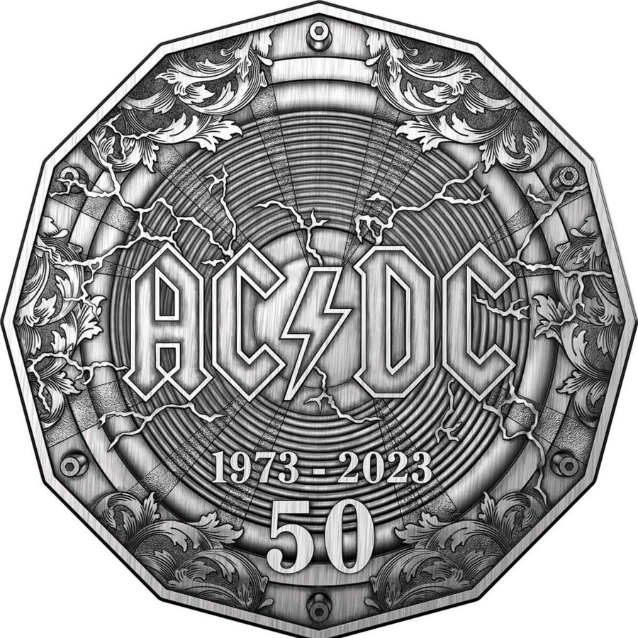 Royal Australian Mint Royal Australian Mint | Royal Australian Mint Ac/Dc 2023 50C 50Th Anniversary Silver Antique Coin