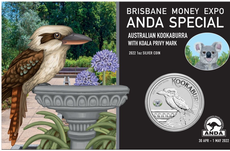 Perth Mint Royal Australian Mint | 2022 Australian Kookaburra With Koala Privy Mark 1Oz Silver Coin - Anda Brisbane Money Expo