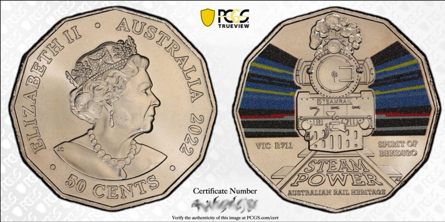 Pcgs Royal Australian Mint | 2022 50C Victorian Railways R711 Pcgs Ms68