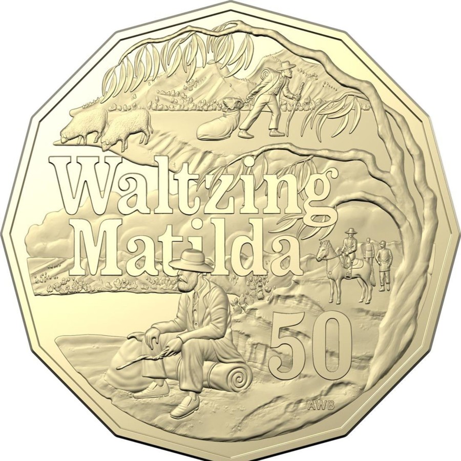 Royal Australian Mint Royal Australian Mint | 2020 50C Albr Unc Coin - Banjo Paterson - Treasured Australian Poetry - Waltzing Matilda