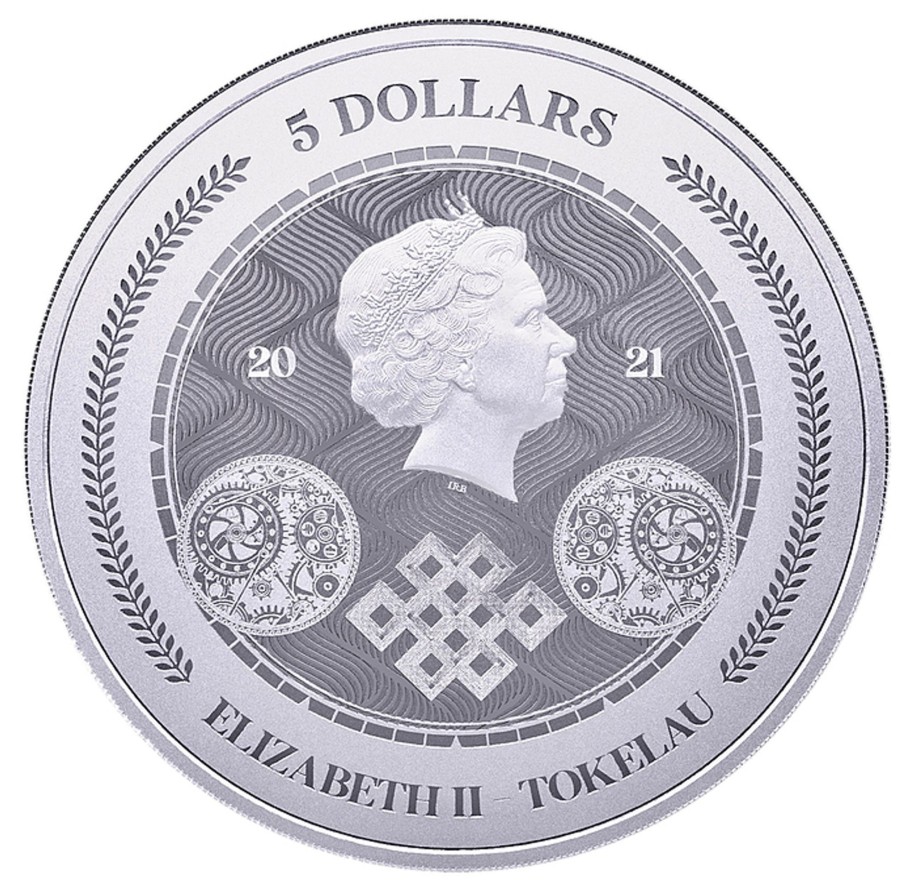 Premium Bullion Pressburg Mint | 2021 Tokelau 1Oz .9999 Silver Bu Coin - Chronos