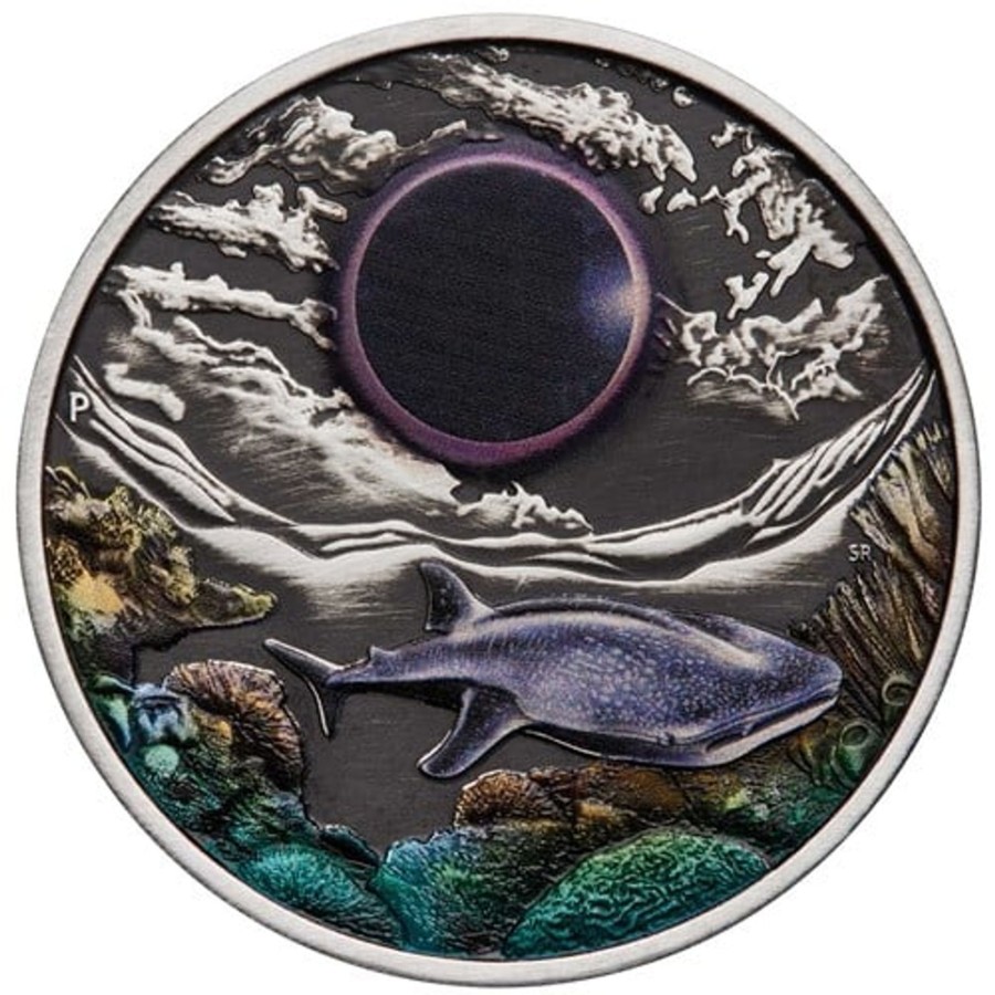 Perth Mint Perth Mint | 2023 Ningaloo Solar Eclipse 2 Oz 99.99% Ag Antiqued Coloured Coin