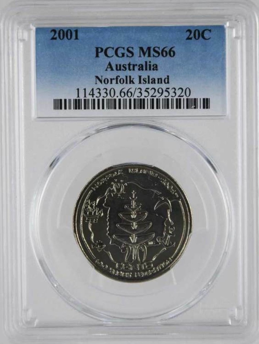 Pcgs Royal Australian Mint | 2001 Australia 20C Norfolk Island Pcgs Graded Ms66