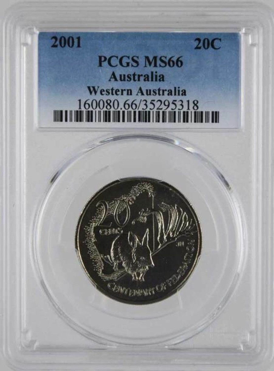 Pcgs Royal Australian Mint | 2001 20C Western Australia Pcgs Graded Ms66 Gem Unc