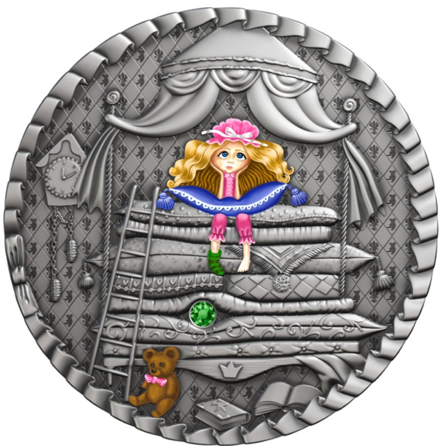 World Coins Lithuanian Mint | 2021 $1 Silver Antique Coin - Fairy Tales - The Princess And The Pea