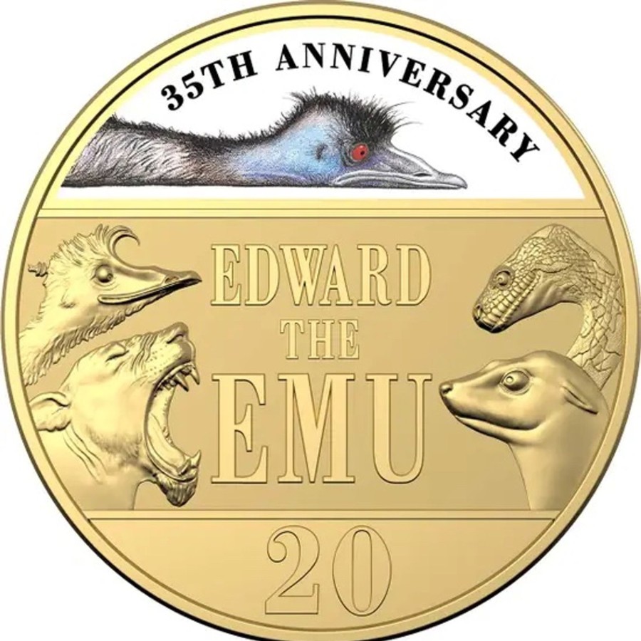 Royal Australian Mint Royal Australian Mint | Royal Australian Mint Edward The Emu 35Th Anniversary 20C Colour Unc Coin & Delux Edition Book