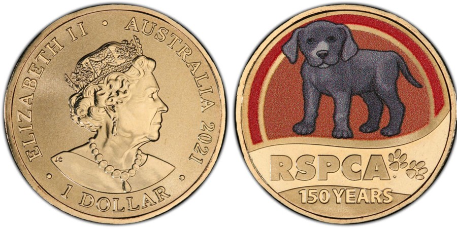 Pcgs Royal Australian Mint | 150 Ann. Of Rspca Dog $1 Pcgs Ms68