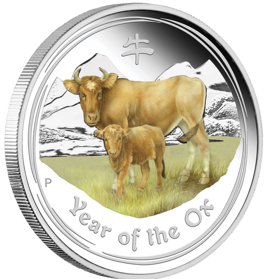 Perth Mint Perth Mint | 2021 Year Of The Ox 2Oz Silver Proof Coloured Coin - Anda Perth Money Expo