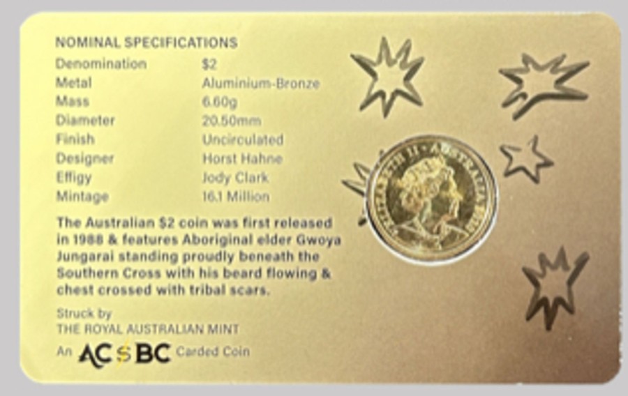 Royal Australian Mint Royal Australian Mint | Royal Australian Mint 2020 $2 Jc Elder Carded Coin Unc - Tamper Proof Sealed Carded Co