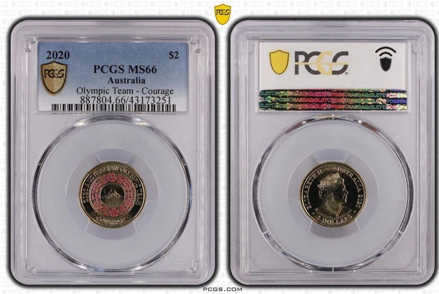 Pcgs Royal Australian Mint | 2020 $2 Olympic Team Courage Ms66