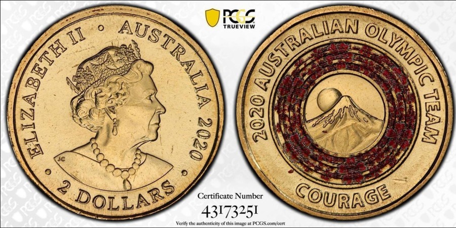 Pcgs Royal Australian Mint | 2020 $2 Olympic Team Courage Ms66