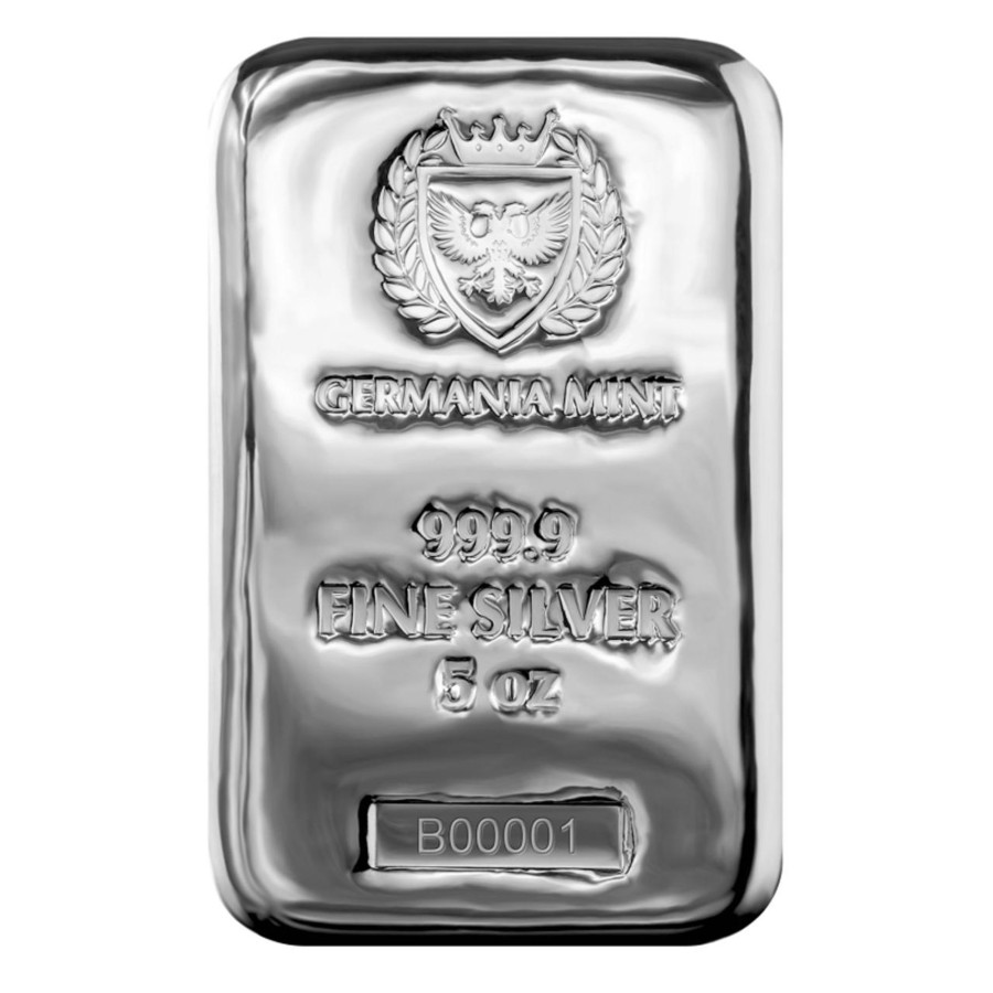 Premium Bullion Germania Mint | Germania Mint 5Oz Silver 999.9 Cast Bar