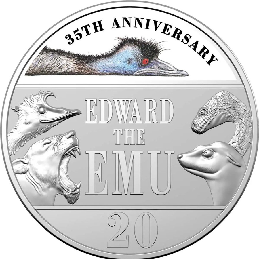 Royal Australian Mint Royal Australian Mint | Royal Australian Mint Edward The Emu 35Th Anniversary 20C Colour Unc Coin & Special Edition Book