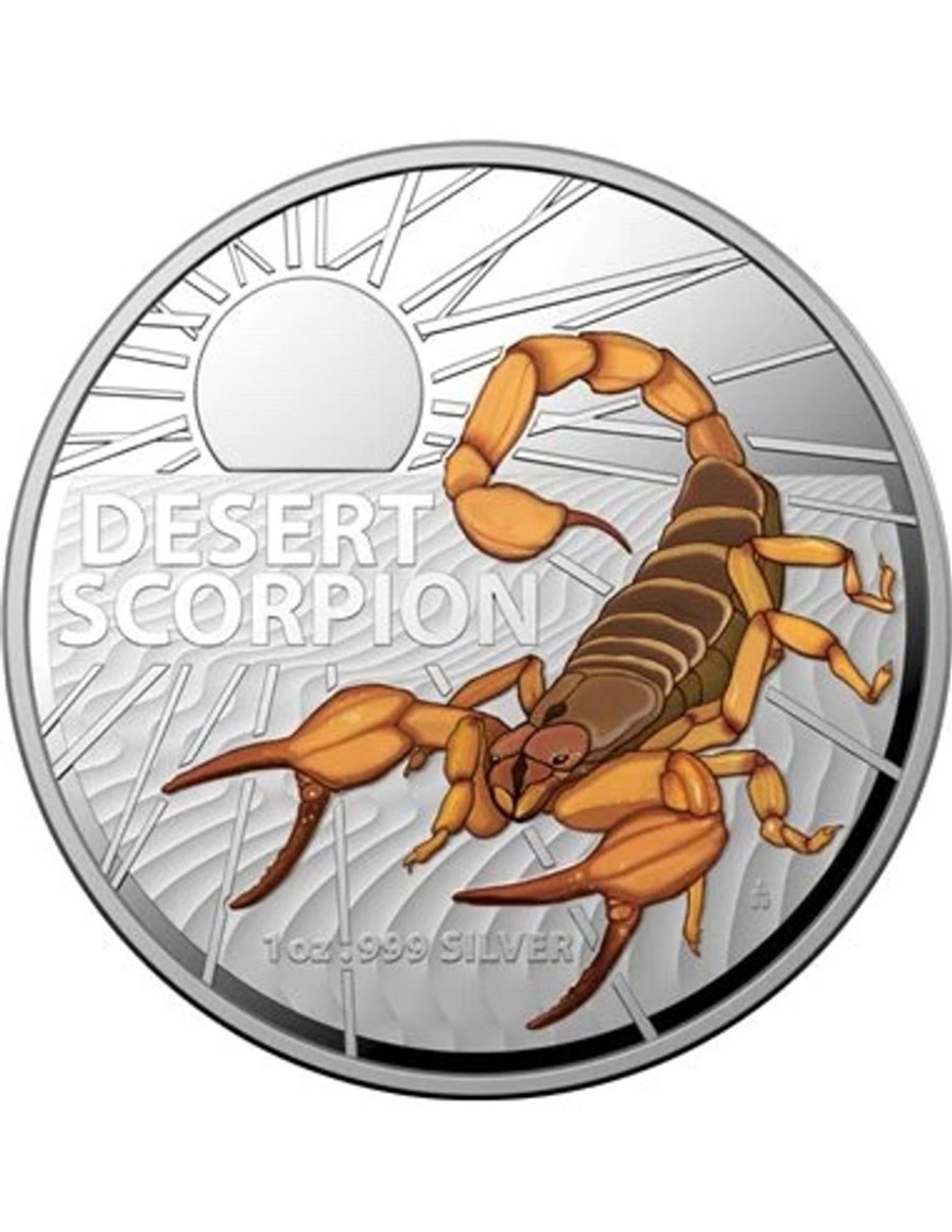 Premium Bullion Royal Australian Mint | Royal Australian Mint Desert Scorpion 2023 1Oz .999 Silver Coloured Proof Coin - Australia'S Most Dangerous