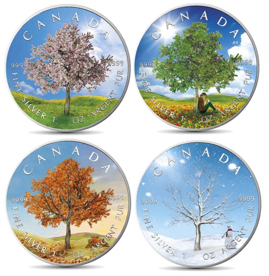 Premium Bullion N/A | Canada 2019 - Maple Leaf .9999 1Oz Bu Coin - Four Seasons - Spring, Summer, Autumn & Winter - Set Of 4