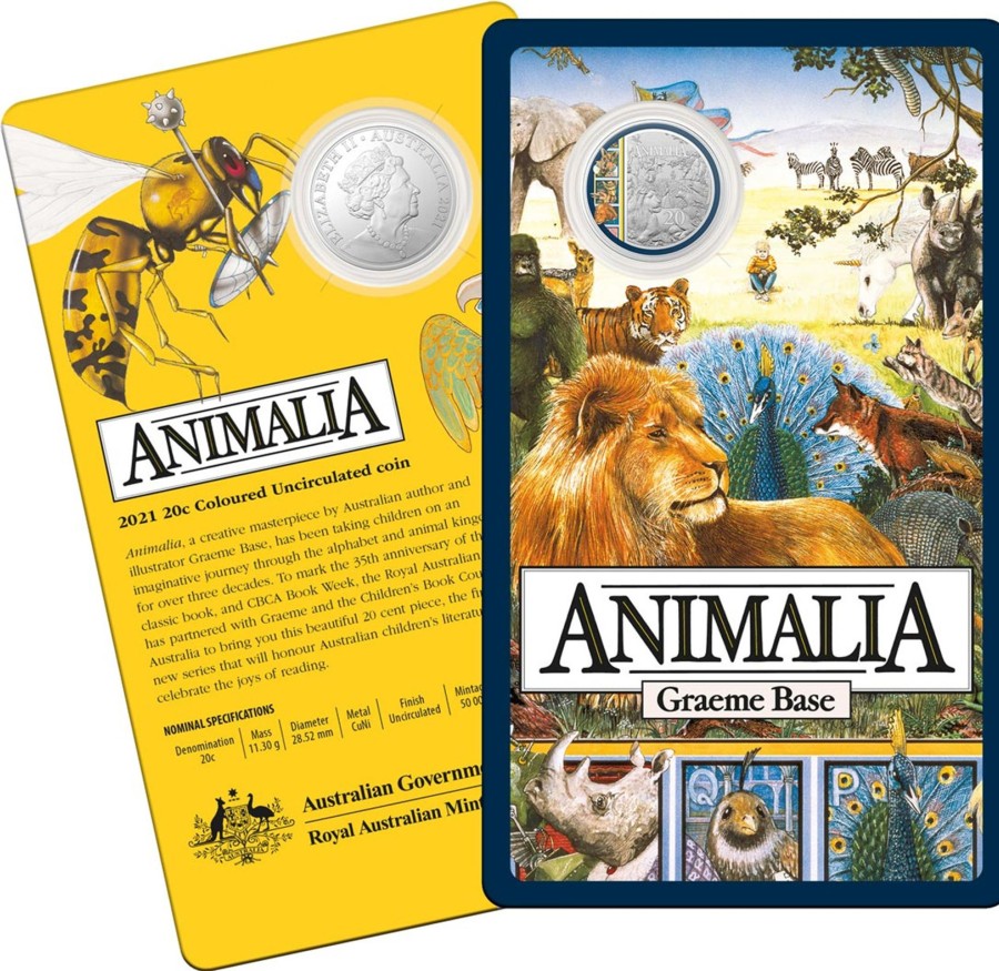 Royal Australian Mint Royal Australian Mint | 2021 20C Cuni Coloured Uncirculated Coin - 35Th Anniversary Of Animalia