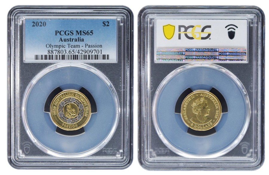 Pcgs Royal Australian Mint | 2020 $2 Tokyo Olympics - Passion Pcgs Ms65