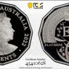 Pcgs Royal Australian Mint | 2022 Platinum Jubilee Silver Proof 50C Elizabeth Ii Pcgs Pr69 Dcam #3