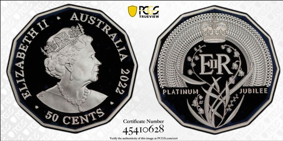 Pcgs Royal Australian Mint | 2022 Platinum Jubilee Silver Proof 50C Elizabeth Ii Pcgs Pr69 Dcam #3