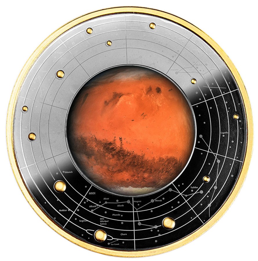 World Coins Mint of Poland | 2021 Cameroon 500 Francs Silver Ruthenium Coin - Solar System - Mars