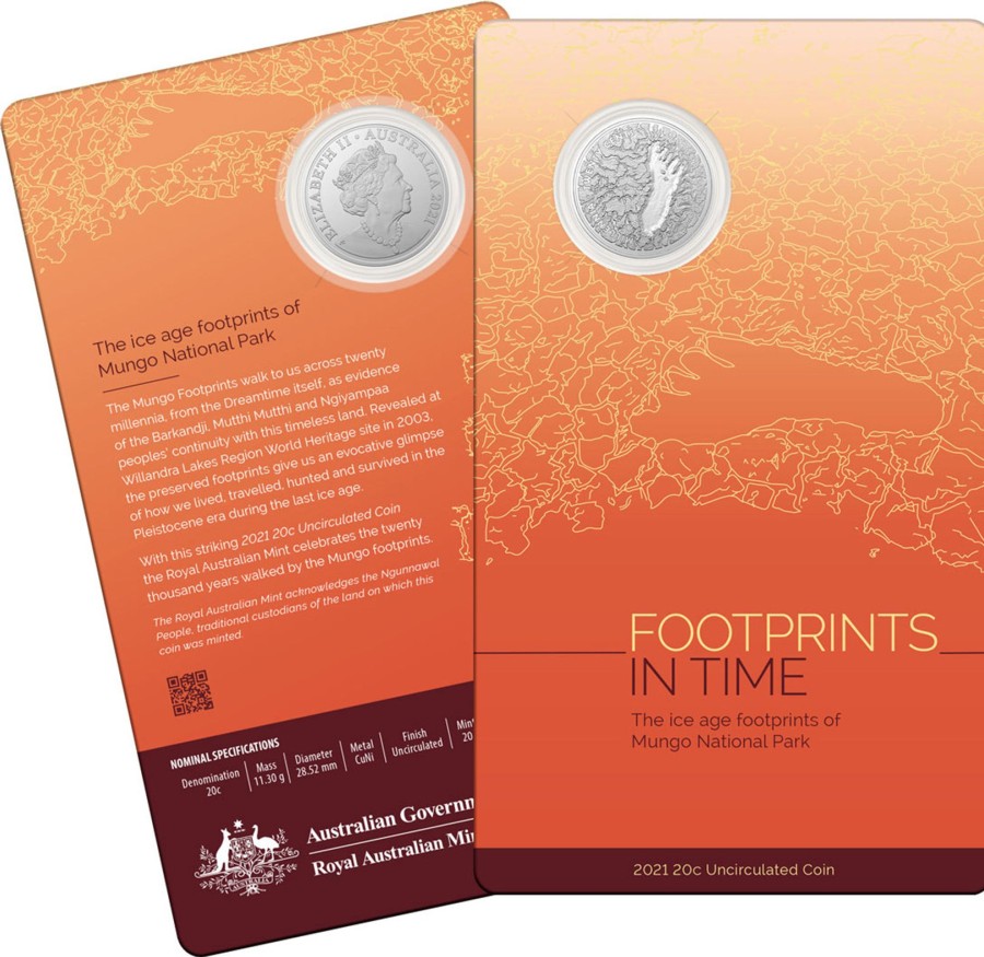 Royal Australian Mint Royal Australian Mint | 2021 20C Cuni Uncirculated Coin - Mungo Footprint