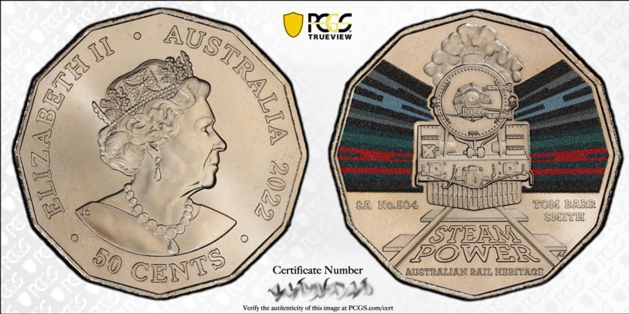 Pcgs Royal Australian Mint | 2022 50C Sa Railways No. 504 Tom Barr Smith Pcgs Ms69