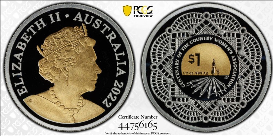 Pcgs Royal Australian Mint | 2022 $1 Country Women'S Association Partial Gilt Pcgs Pr70 Dcam