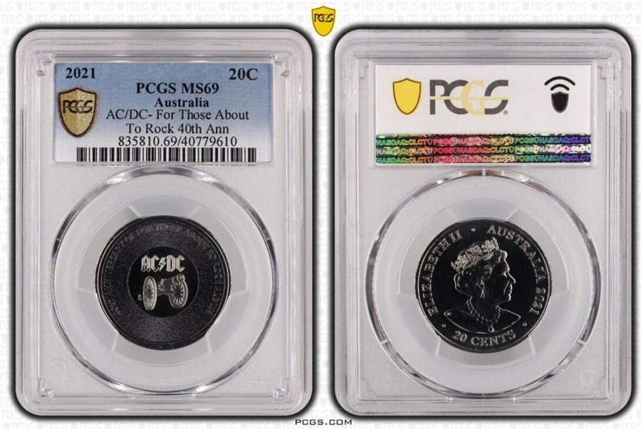 Pcgs Royal Australian Mint | 2021 20C Ac/Dc- For Those About To Rock 40Th Ann Pcgs Ms69