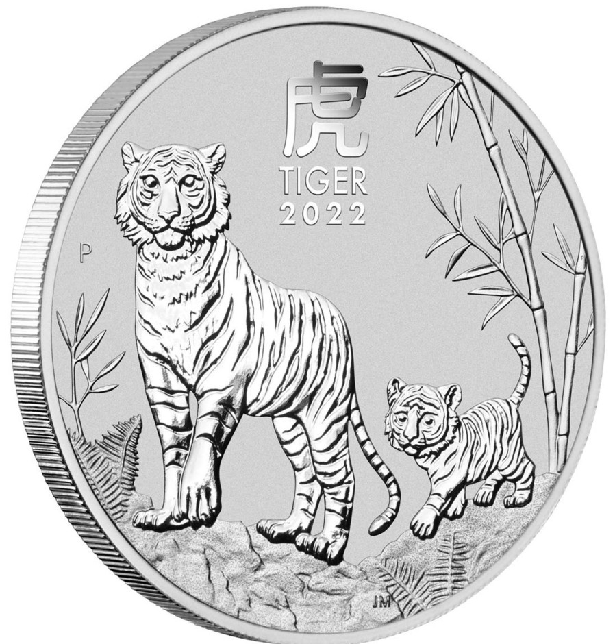 Premium Bullion Perth Mint | 2022 1Oz .9999 Silver Bu Coin - Year Of The Tiger