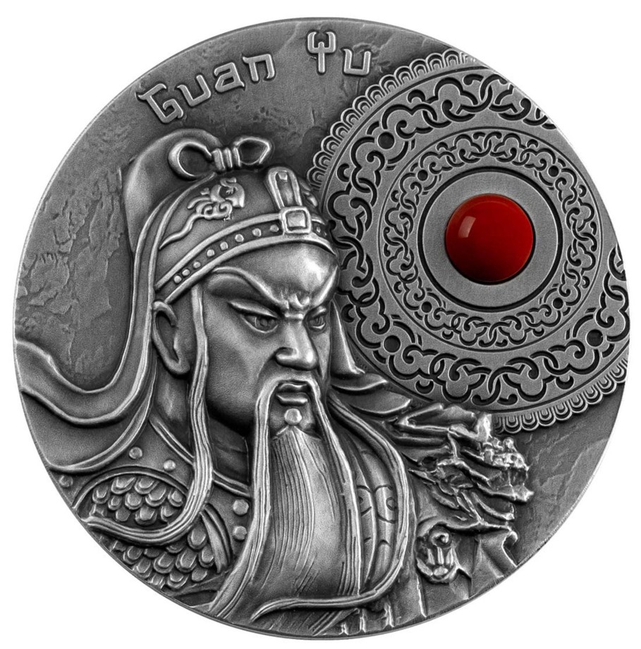 World Coins Mint of Poland | 2021 Niue $5 Silver High Relief Antique Coin - Guan Yu