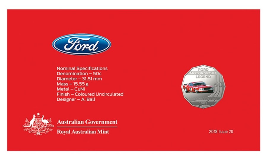 Pnc Australia Post | 2018 Ford Mustang Boss 302 1969 50C Stamp And Coin Cover Pnc