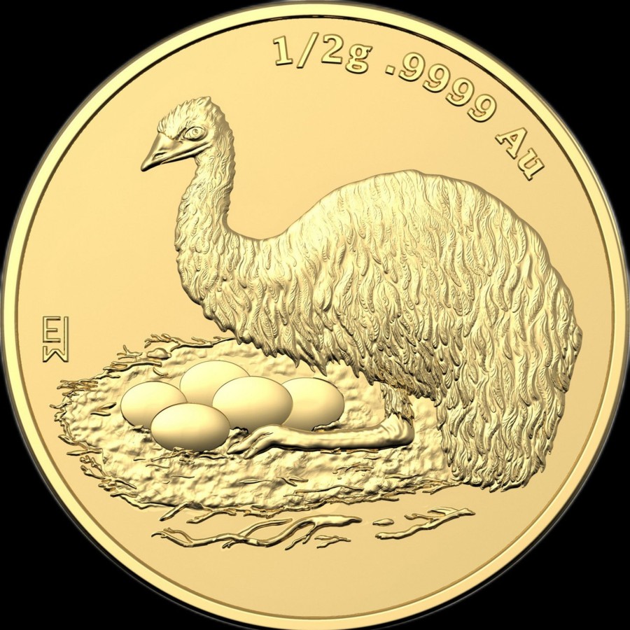 Royal Australian Mint Royal Australian Mint | Royal Australian Mint 2023 $5 Mini Money Emu 0.5G Gold Frosted Uncirculated Coin