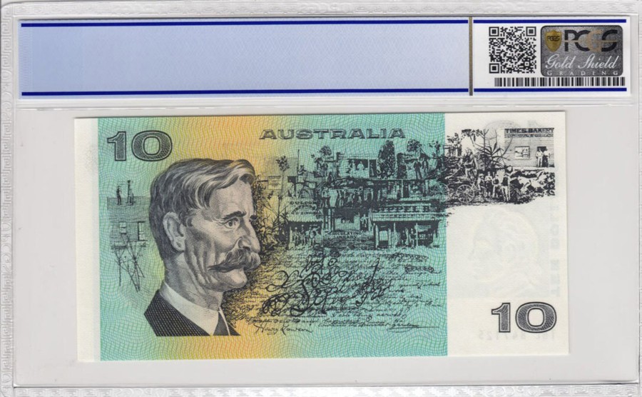 Banknotes Reserve Bank | 1976 Knight/Wheeler $10 Banknote Side Thread Pcgs 66 Gem Unc