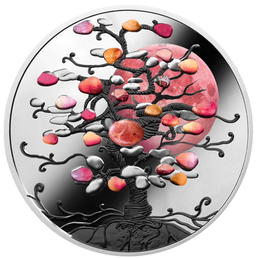 World Coins Mint of Poland | 2022 Niue 1Oz Silver Proof Coin - Tree Of Luck (Coral)