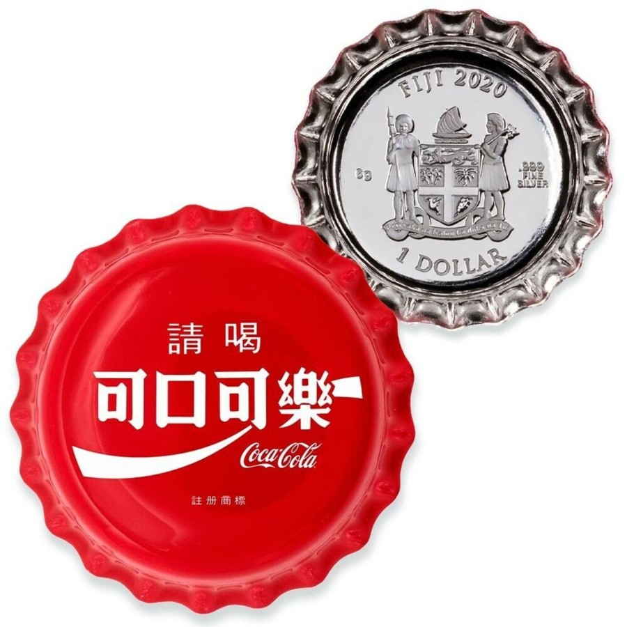 World Coins Fiji | 2020 6G Fiji Coca-Cola Global Edition Coin #7 - Taiwan Bottle Cap .999 Silver Proof Coin