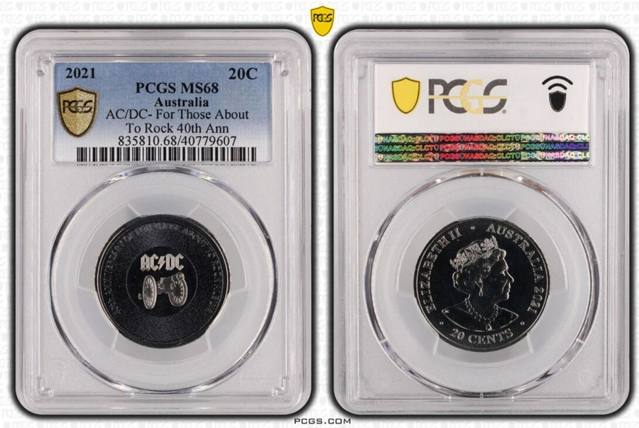 Pcgs Royal Australian Mint | 2021 20C Ac/Dc- For Those About To Rock 40Th Ann Pcgs Ms68