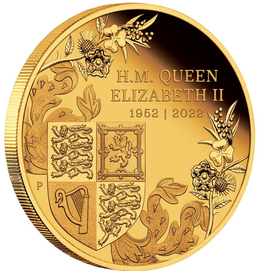 Perth Mint Perth Mint | 2022 1/4Oz Gold Proof Coin - The Queen'S Platinum Jubilee