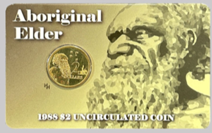 Royal Australian Mint Royal Australian Mint | Royal Australian Mint 1988 $2 Jc Elder Carded Coin Unc - Tamper Proof Sealed Carded Coin