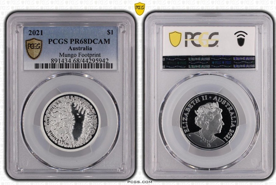 Pcgs Royal Australian Mint | 2021 Silver Proof Mungo Footprint Pcgs Pr68Dcam