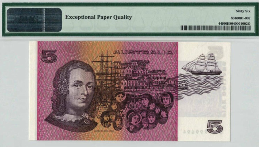 Banknotes NPA | 1990 Pair Of $5 Same Serial No. R212 Fraser-Higgins Pmg 65-66 Epq Gem Unc.