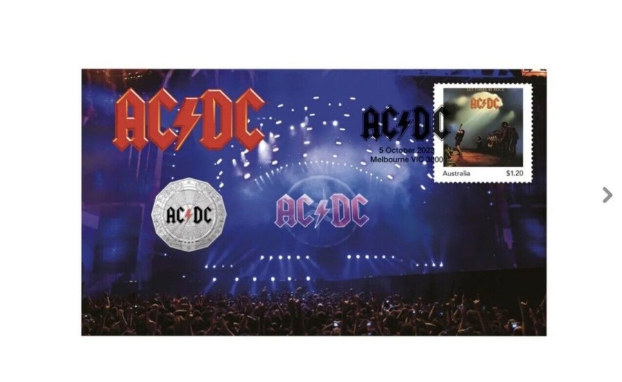 Pnc Royal Australian Mint | Australia Post | Royal Australian Mint 2023 50C Unc Coin Acdc 50Th Anniversary Pnc