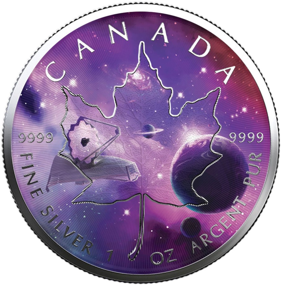 Premium Bullion N/A | 2022 Maple Leaf 1Oz .9999 Silver Bu Coin - Glowing Galaxy Iv