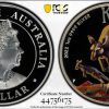 Pcgs Perth Mint | 2022-P $1 Kangaroo Colorized 1Oz High Relief Pr69 Dcam