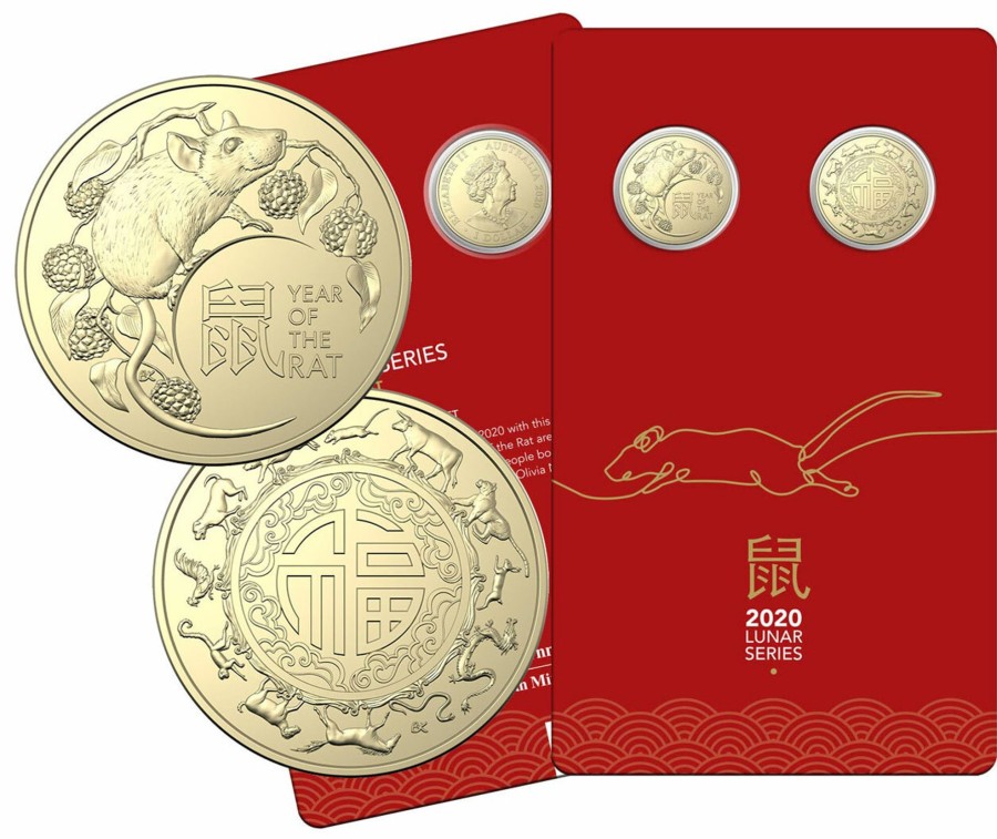 Royal Australian Mint Royal Australian Mint | 2020 $1 Two Coin Uncirculated Set - Lunar Year Of The Rat