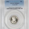 Pcgs Royal Australian Mint | 1982 Australian 5C Pcgs Ms66+