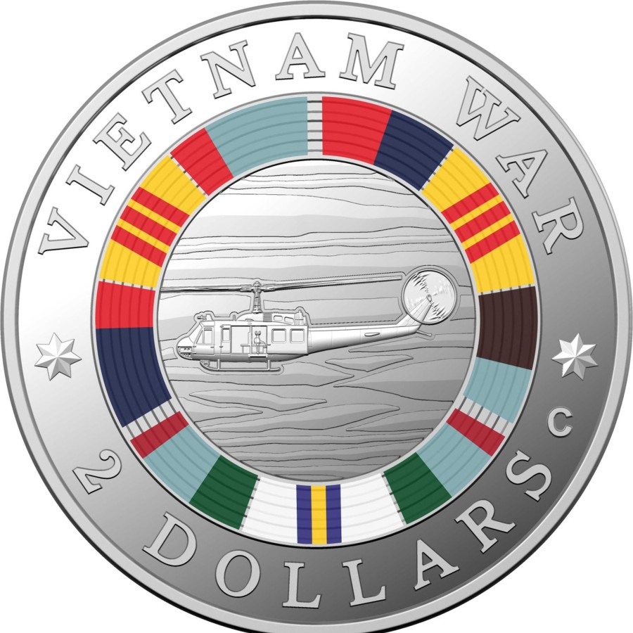 Royal Australian Mint Royal Australian Mint | 2023 $2 "C" Mintmark Coloured Fine Silver Proof Coin 50Th Anniversary End Of Vietnam War